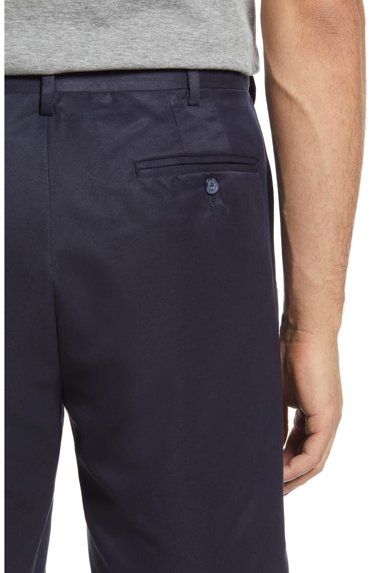 Microfiber Self Sizer Flat Front Shorts, Alternate, color, NAVY