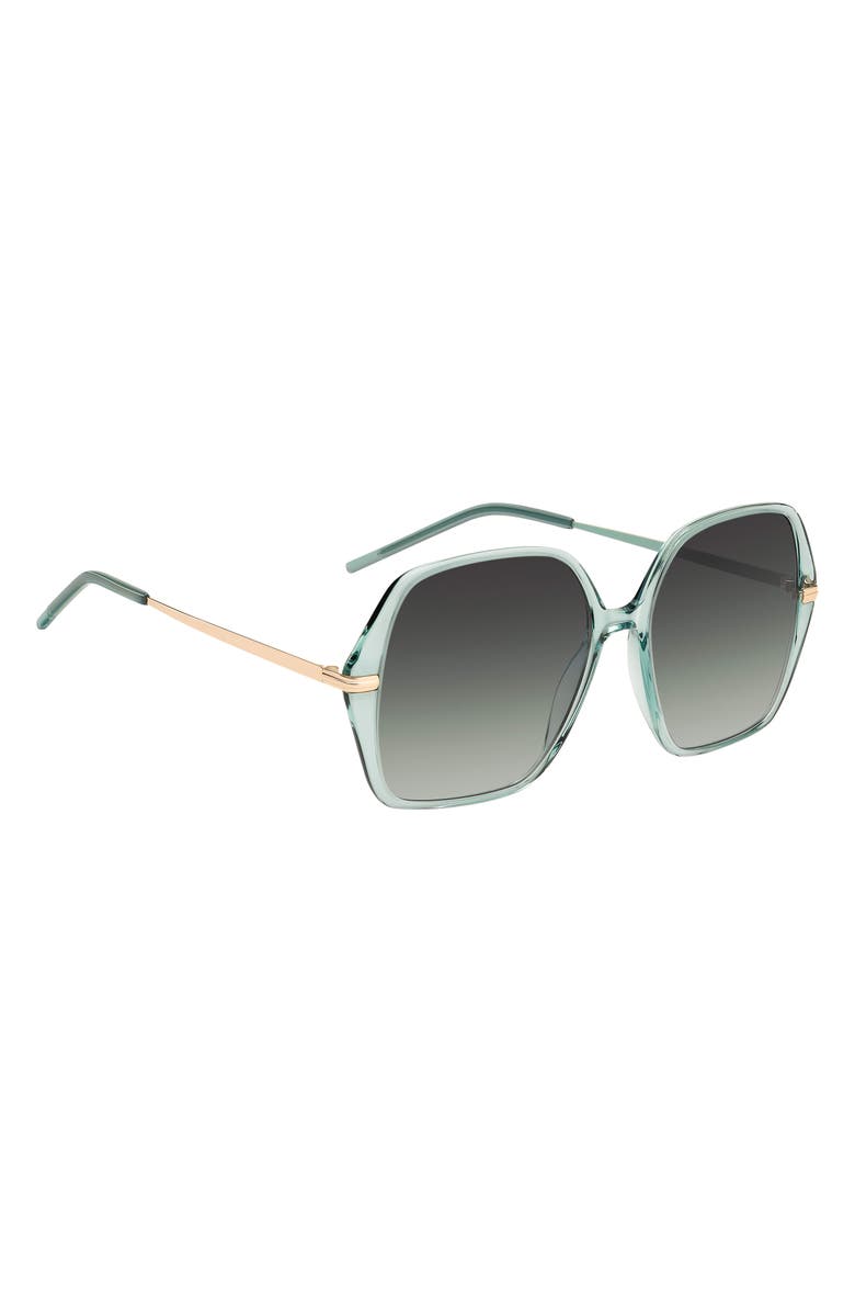 BOSS 57mm Square Sunglasses, Alternate, color, Gold/ Green