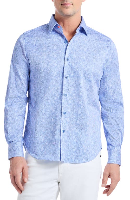 Robert Graham Kefalonia Knit Button-up Shirt In Blue