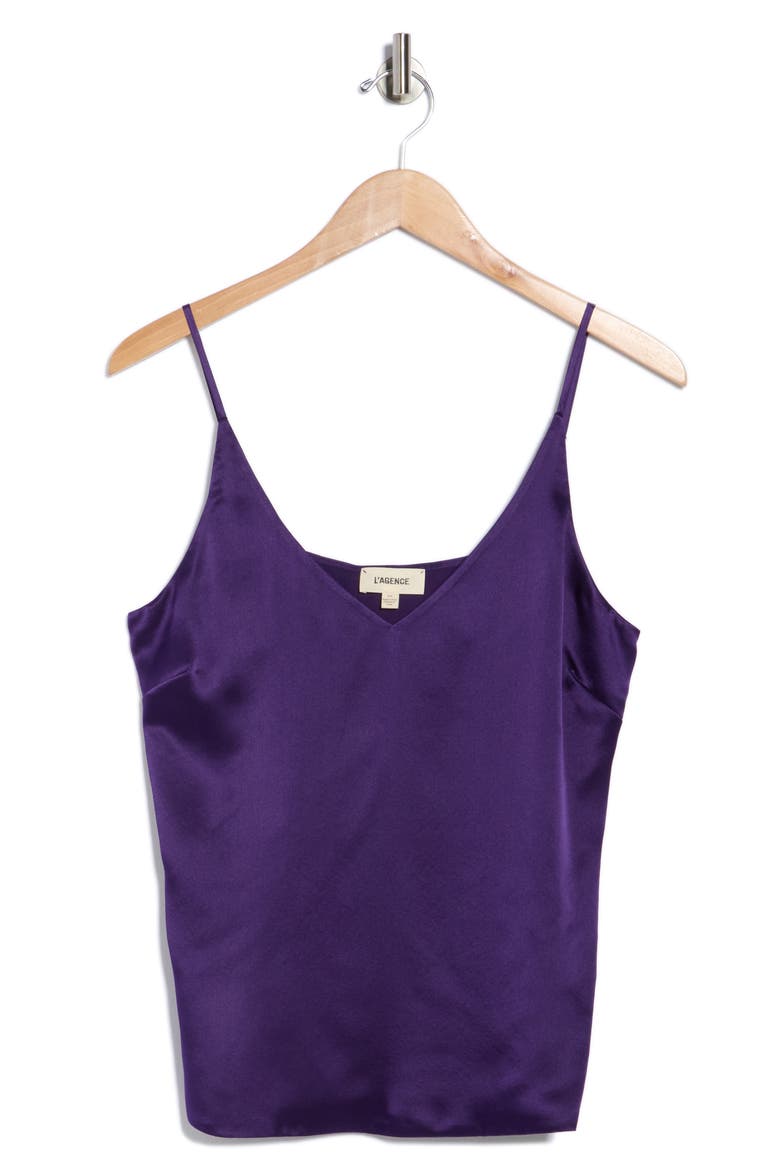Gabriella V-Neck Silk Camisole, Alternate, color, ACAI