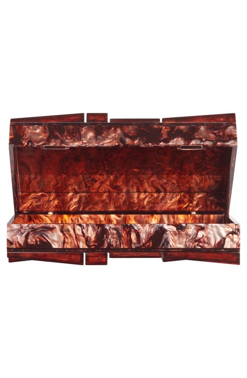 Cult Gaia Galleria Acrylic Frame Clutch In Brown