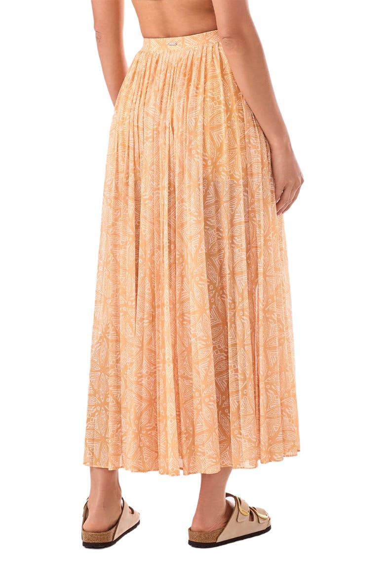 Pleated Active Coverup Skirt, Alternate, color, APRICOT BATIK