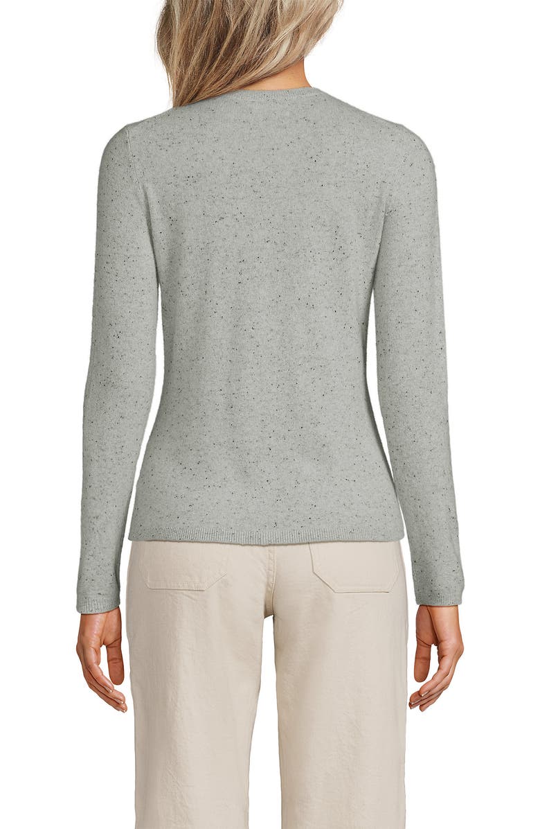 Lands' End Cashmere Cardigan Sweater, Alternate, color, Gray/Black Donegal