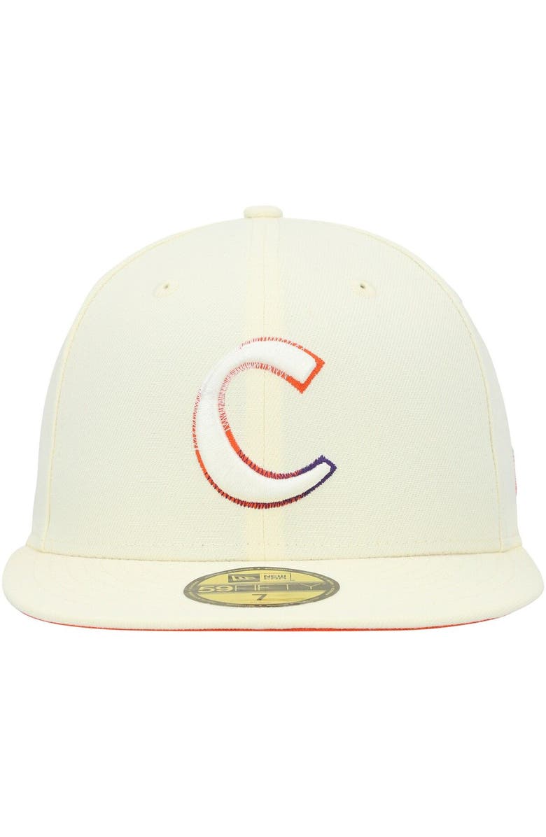 New Era Men's New Era White Clemson Tigers Chrome Color Dim 59FIFTY Fitted Hat, Alternate, color, 