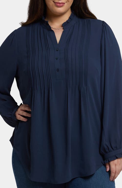Nydj Pleat Front Tunic Top In Blue