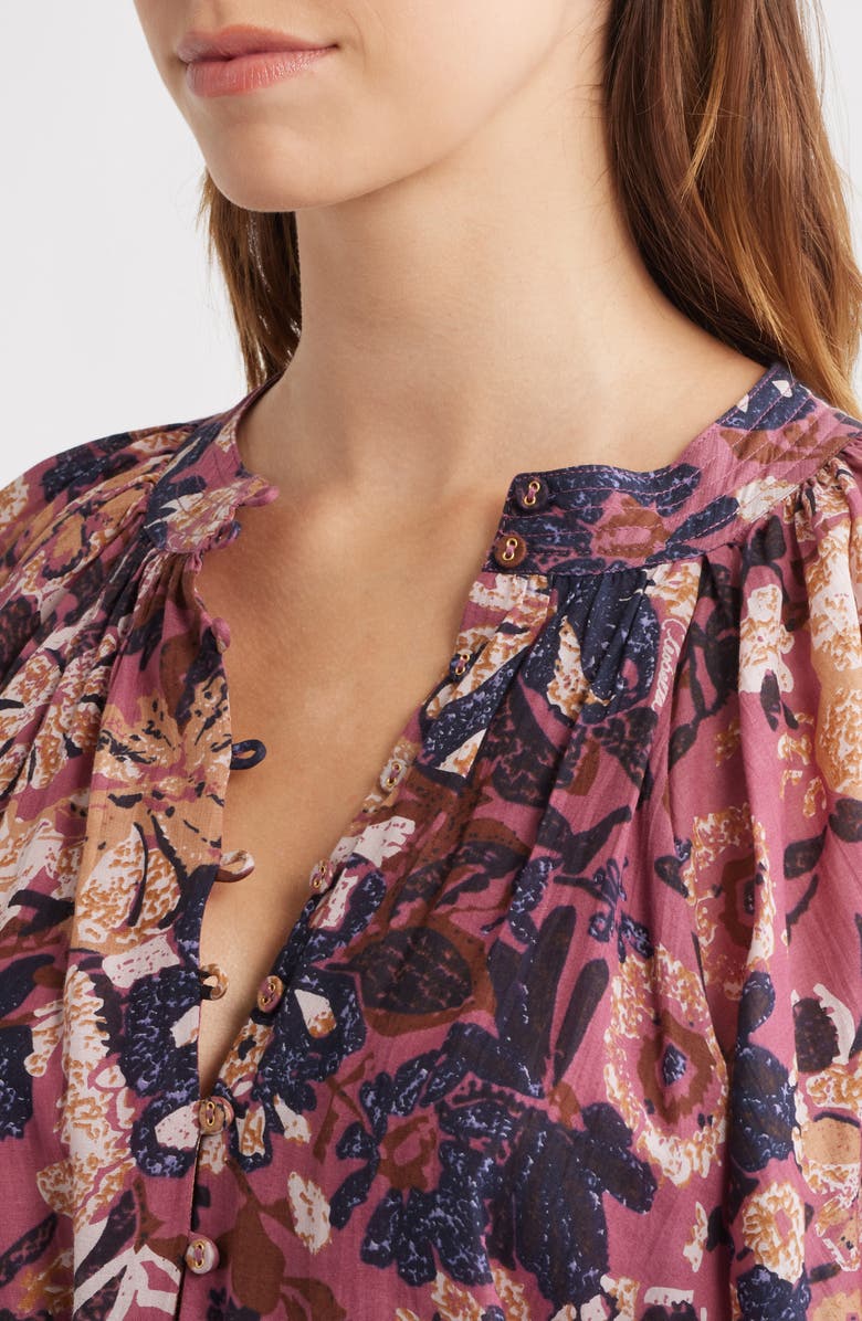 Cleobella Elvia Tie Waist Long Sleeve Minidress, Alternate, color, Bergamot Print