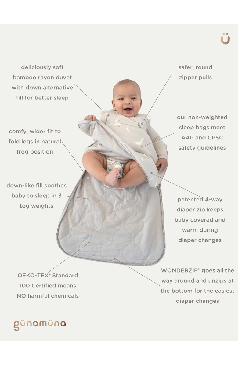 gunamuna Sleep Bag Duvet 0.5 TOG - Baby, Alternate, color, Tutu Goose