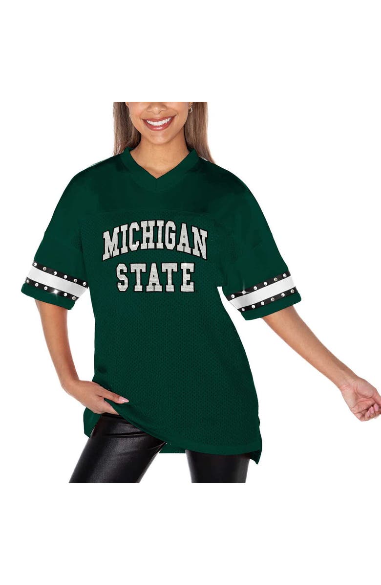GAMEDAY COUTURE Women's Gameday Couture Green Michigan State Spartans Until Kickoff Rhinestone Fashion T-Shirt, Alternate, color, Green