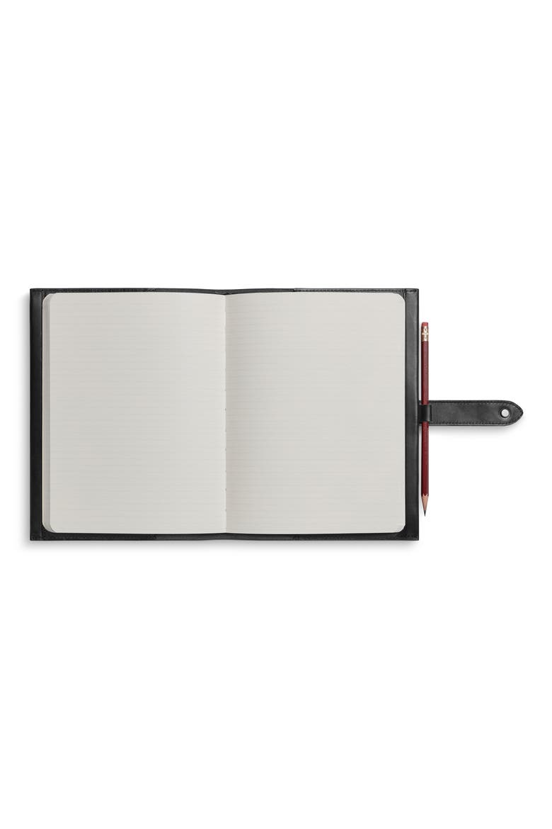 Snap Vachetta Leather Journal Cover, Alternate, color, BLACK