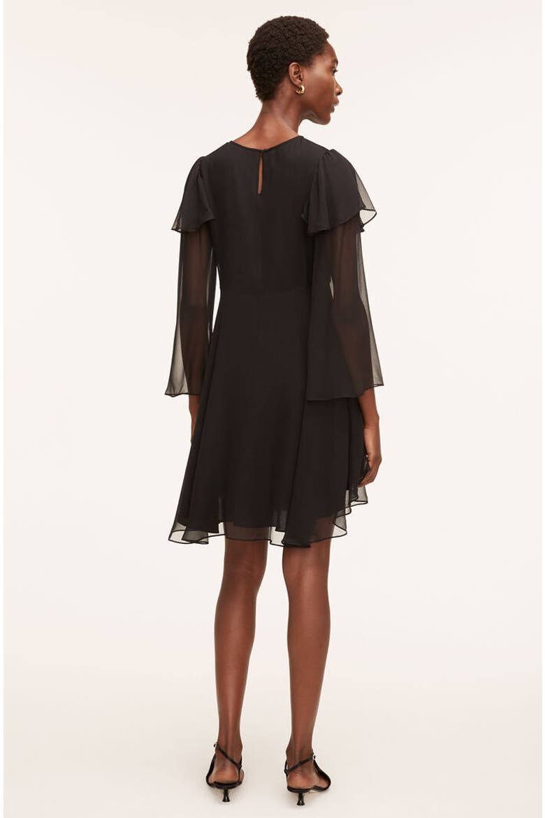Ruffle Silk Chiffon Dress, Alternate, color, Black