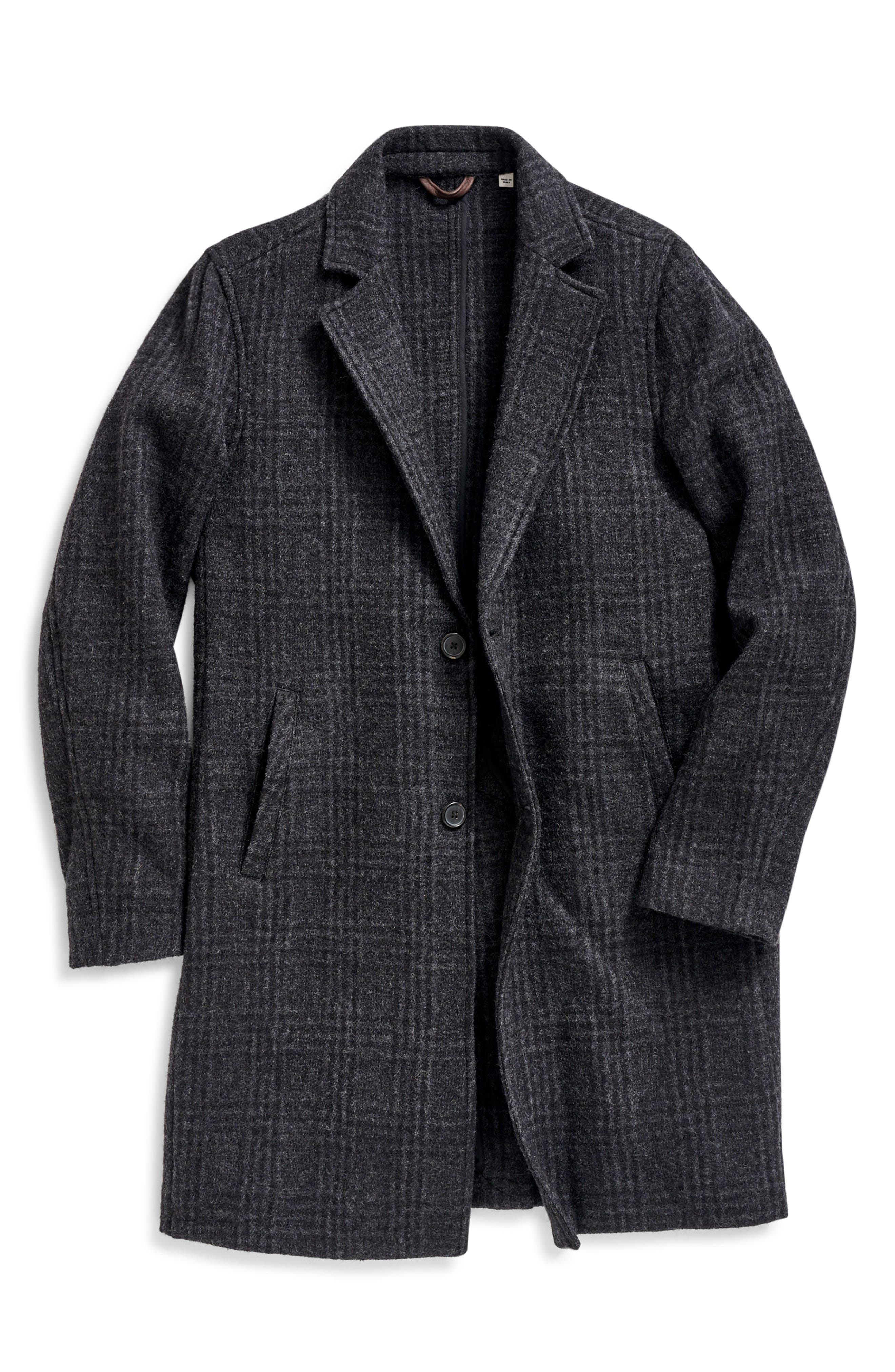 Billy Reid Subtle Plaid Boiled Wool Coat