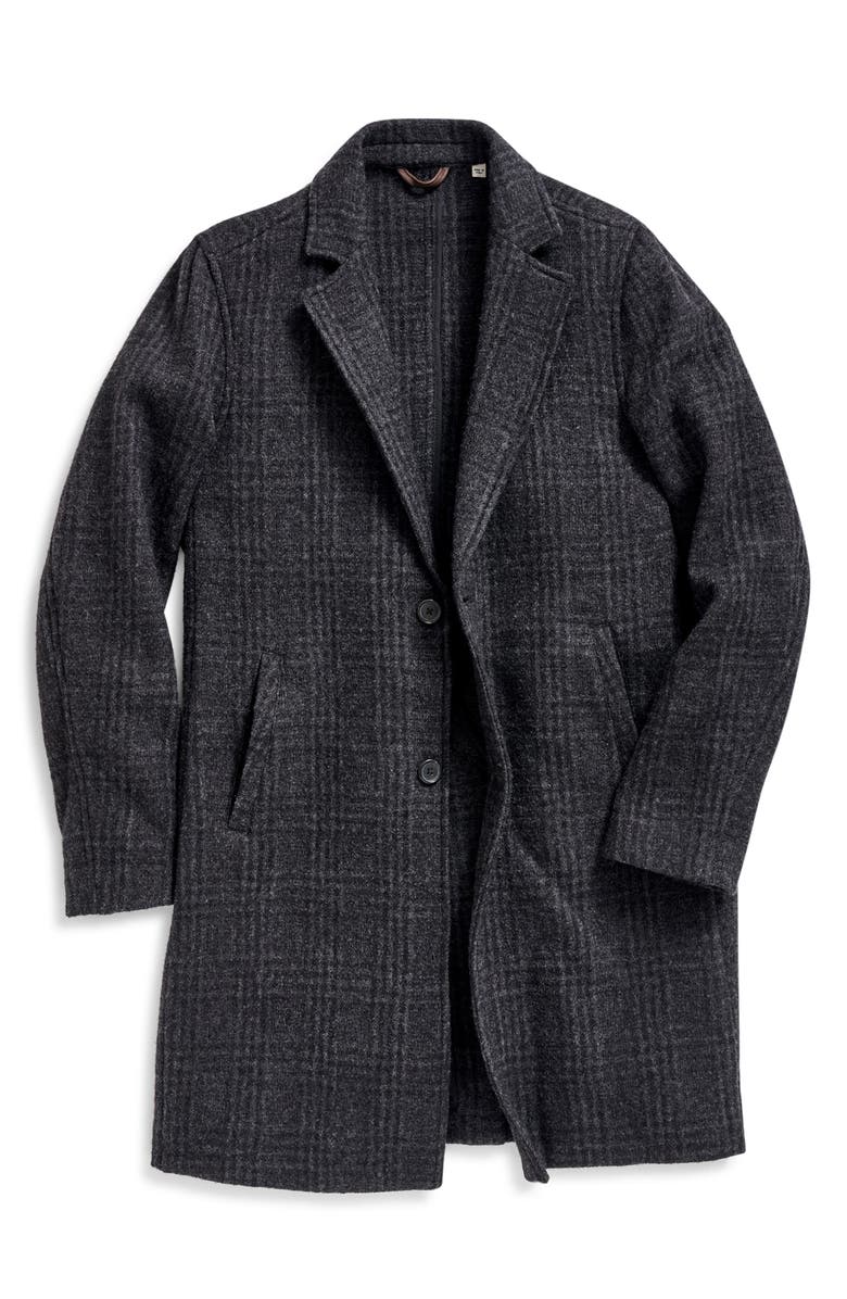 Billy Reid Subtle Plaid Boiled Wool Coat, Main, color,