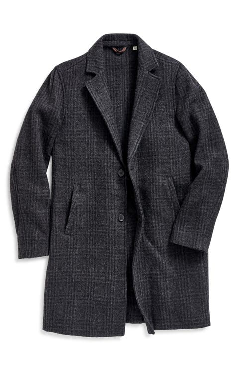Subtle Plaid Boiled Wool Coat