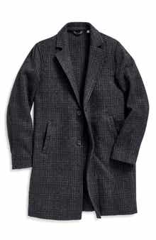 Billy Reid Subtle Plaid Boiled Wool Coat