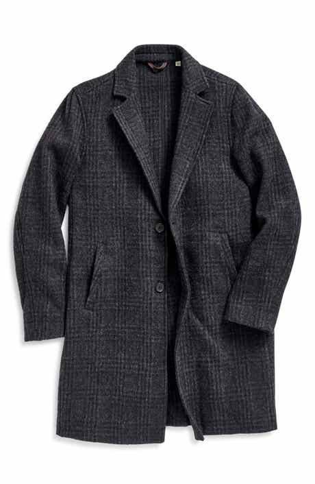 Billy Reid Subtle Plaid Boiled Wool Coat