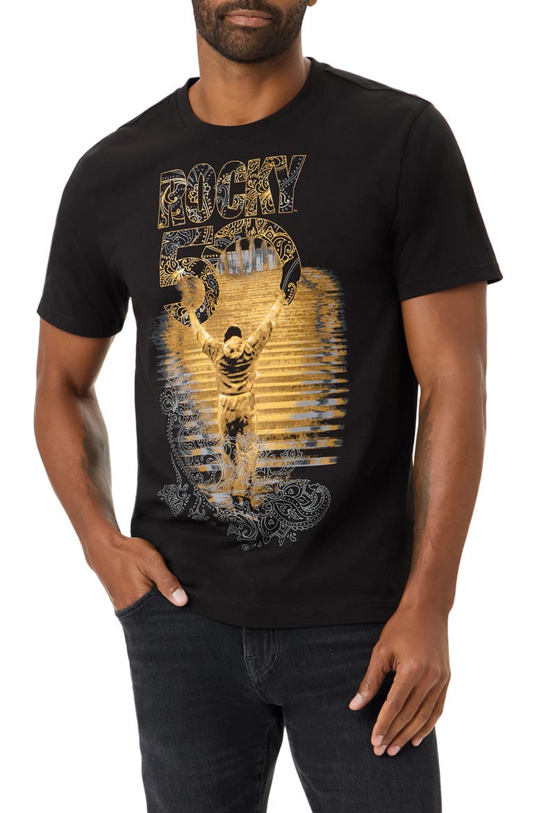 Rocky 50th Anniversary Graphic T-Shirt, Main, color, BLACK