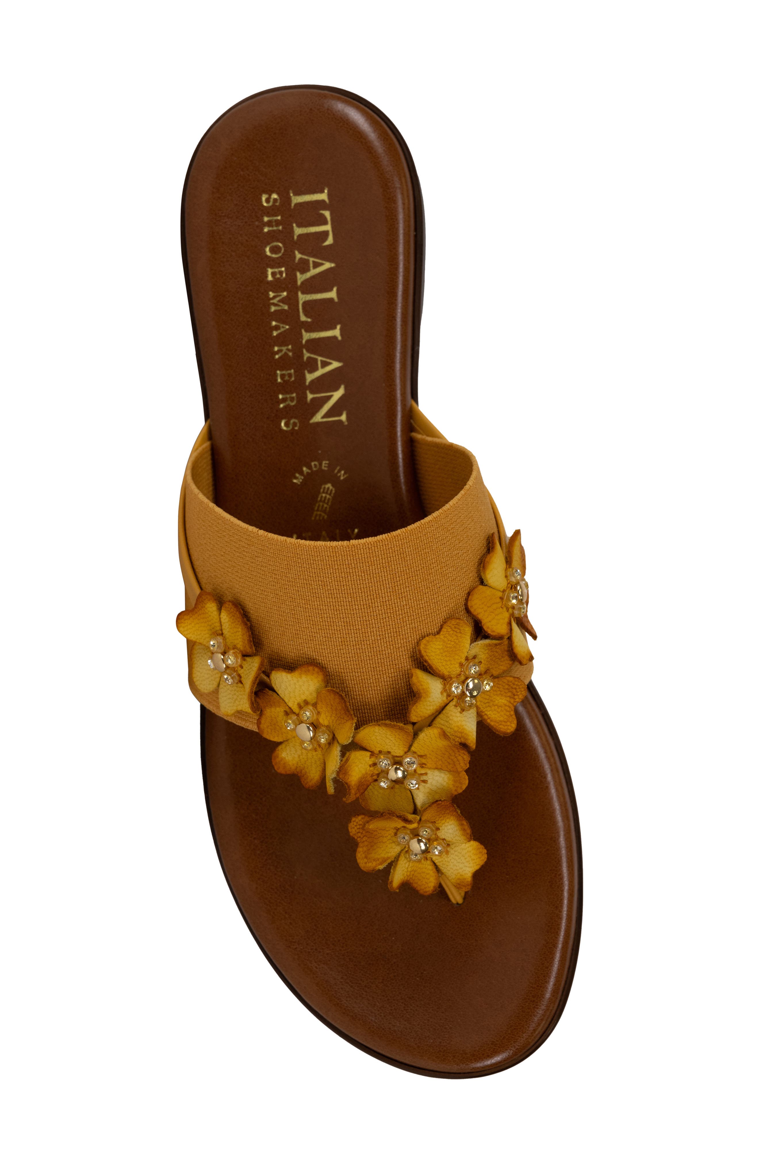 ITALIAN SHOEMAKERS Ayelen Flower Sandal, Alternate, color, Mustard