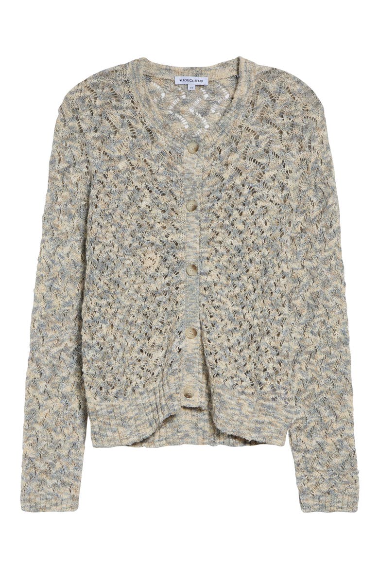 Drummond Semisheer Cotton Blend Cardigan, Main, color, DOVE MULTI