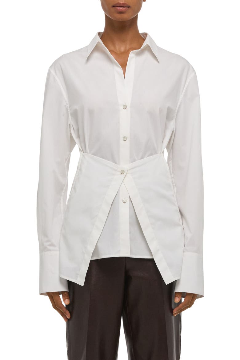 Apron Woven Shirt, Main, color, WHITE