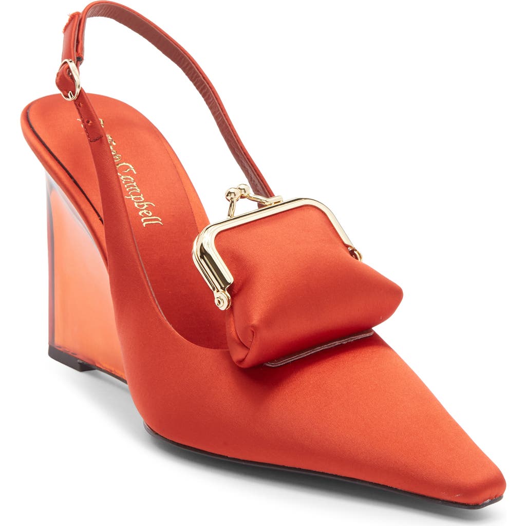 Jeffrey Campbell Pay Me Slingback Wedge Pump In Orange