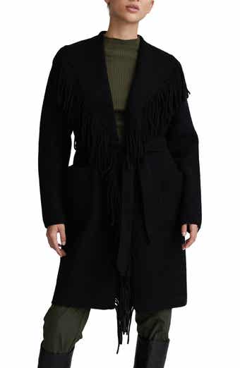 NVLT Fringed Eyelash Knit Sweater Coat