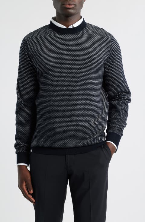 【関税&送料込】Emporio Armani Sweaters セーター バージンウール エンボスジャカードパターン | Emporio