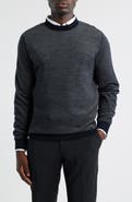 Emporio Armani Textured Dot Virgin Wool Crewneck Sweater