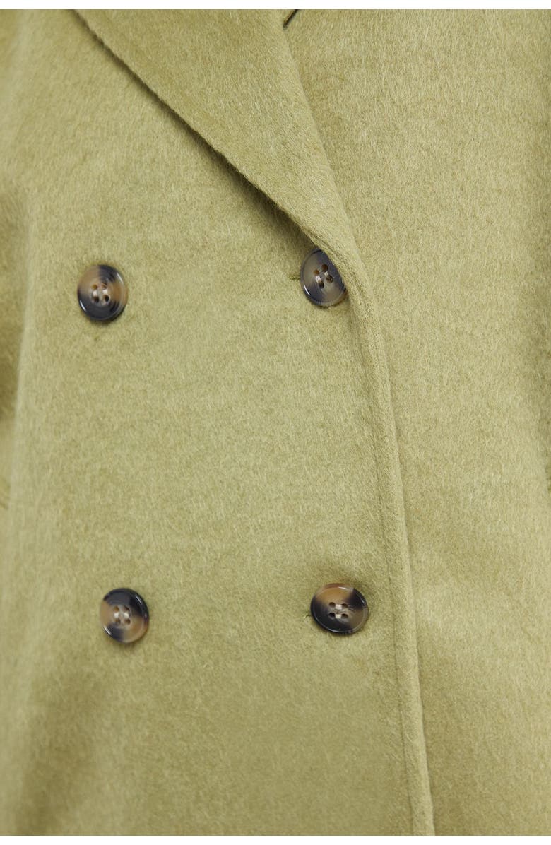 Warehouse Oversized Pleat Back Detail Maxi Coat, Alternate, color, Green