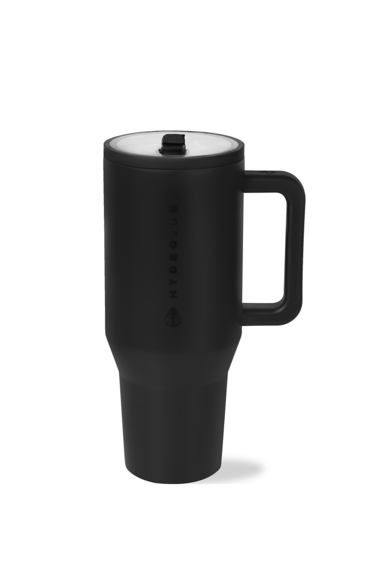 Traveler - Leakproof Insulated 32oz Water Bottle with Handle & Flip Straw, Main, color, Black