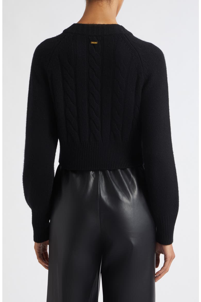 Rita Cable Knit Cardigan, Alternate, color, JET