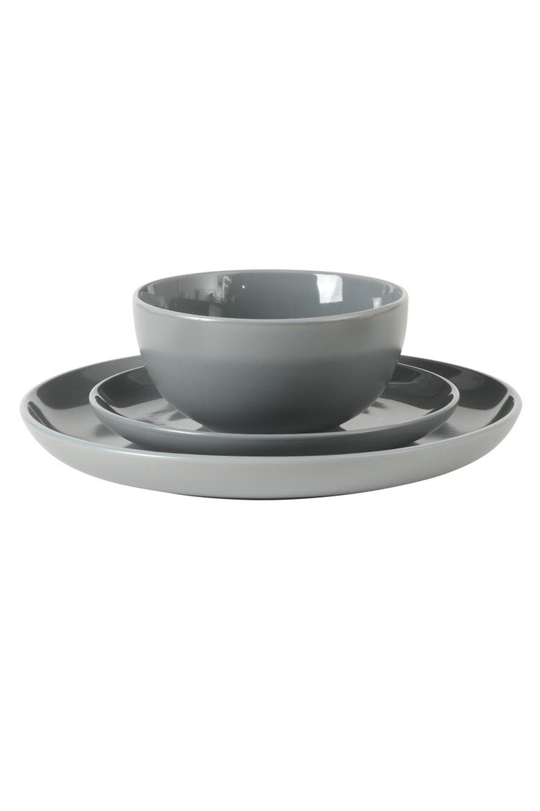 Rockaway 12 Piece Matte Two-Tone Stoneware Dinnerware Set, Service for 4, Alternate, color, MultiColors