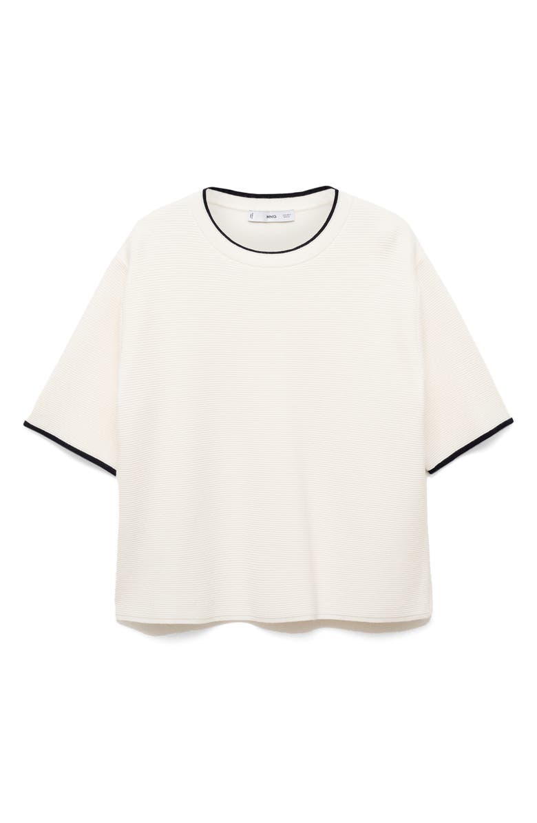 MANGO Short Sleeve Rib Sweater, Alternate, color, 