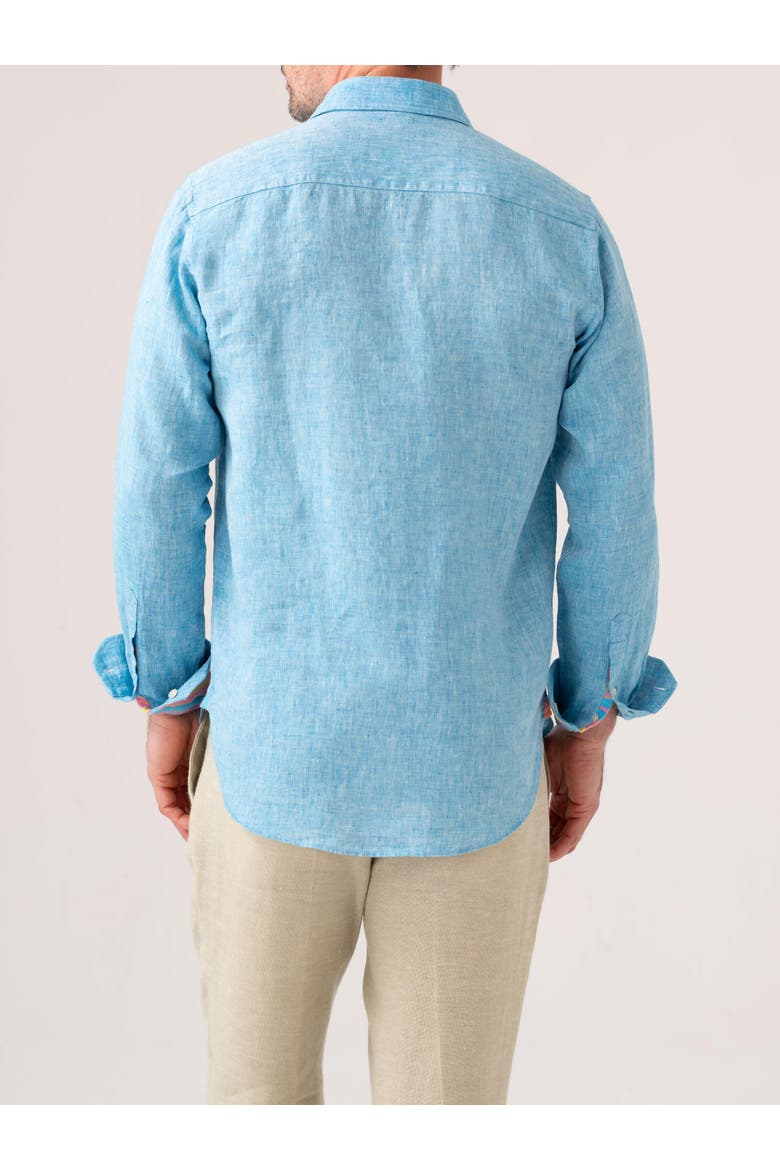 Classic Linen Long Sleeve Shirt, Alternate, color, Turquoise