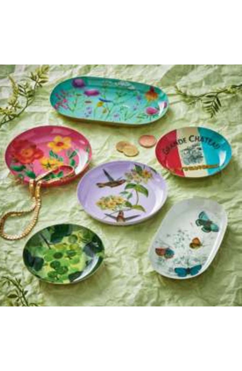 tag Wine Grapes Metal Trinket Dish Green Iron Everyday, Alternate, color, Green