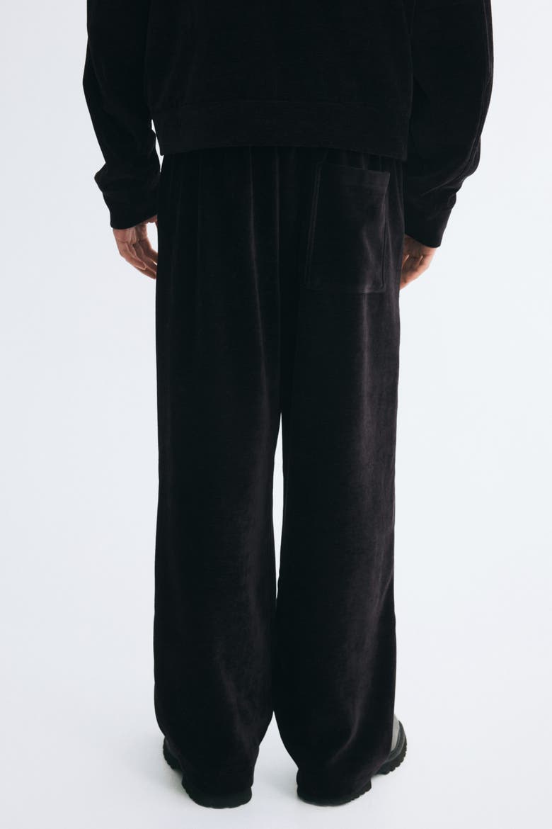 Relaxed-Fit Velour Sweatpants, Alternate, color, Black