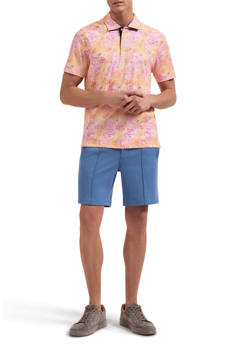 Hendrix Floral Pima Cotton Polo, Alternate, color, PEACH