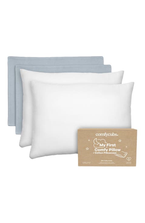 Toddler Pillows with Soft Cotton Pillow Case, Pack of 2