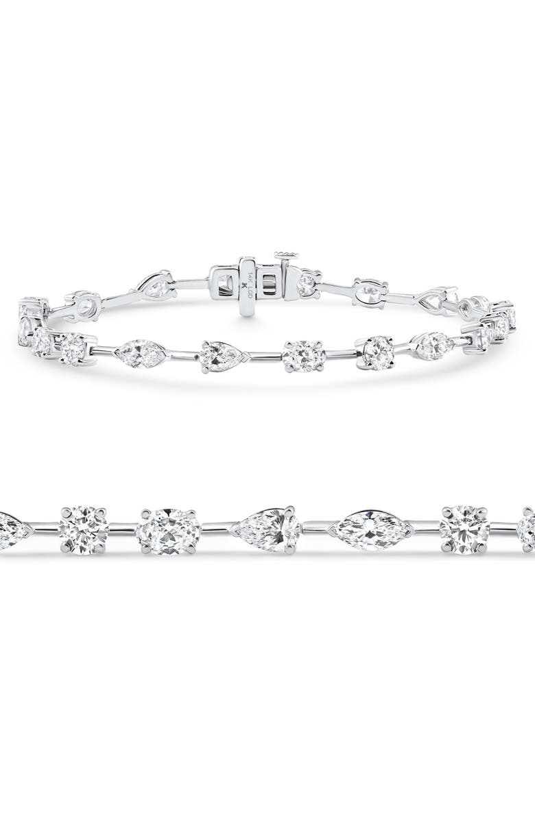 Bliss Diamond 8Ct Mixed Cut Diamond Tennis Bracelet 7" 14k Gold Lab Grown, Main, color, 14K White Gold