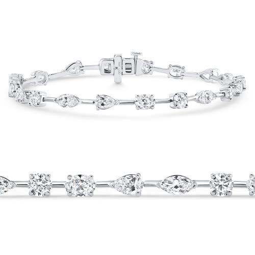 Bliss Diamond 8ct Mixed Cut Diamond Tennis Bracelet 7" 14k Gold Lab Grown In Silver