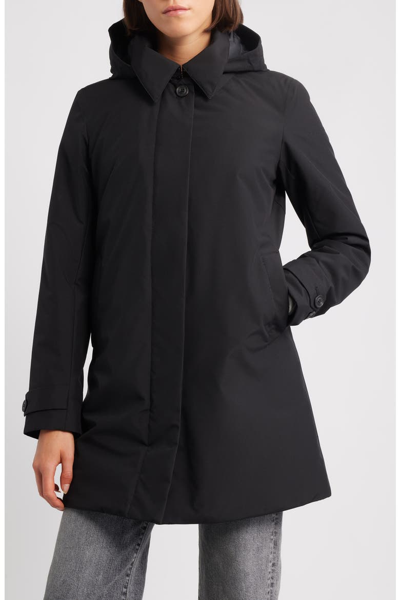 Embie Water Resistant Hooded Jacket, Main, color, BLACK