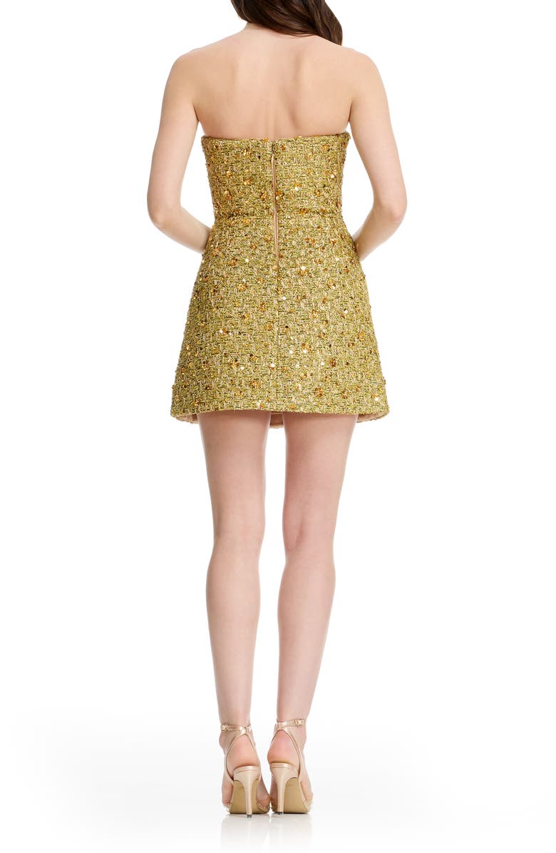 Dress the Population Scottie Sequin Strapless Minidress, Alternate, color, Gold Multi