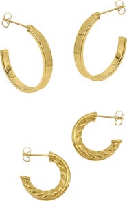 Adornia Set of 2 Hoop Earrings