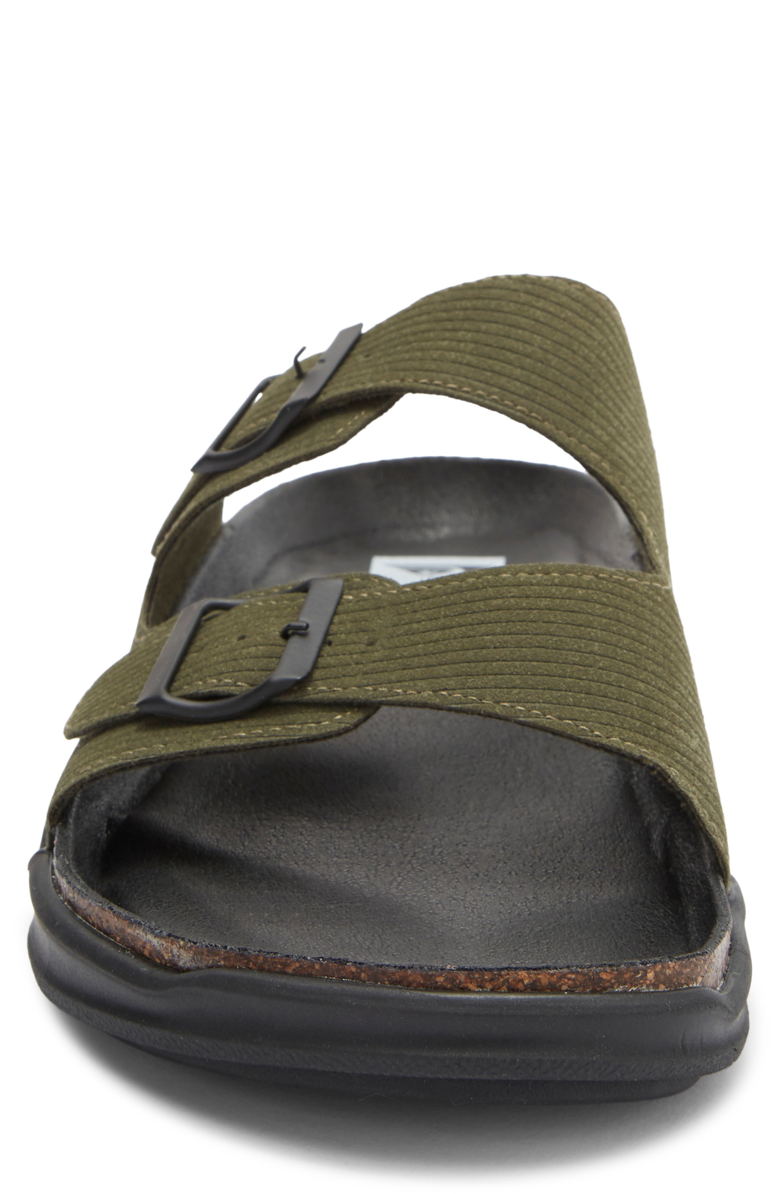 Quiksilver Deck Slide Sandal, Alternate, color, Dark Green/ Tan/ Black