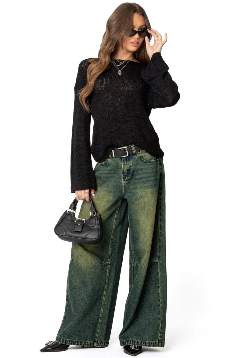 Shawn Tinted Low Rise Wide Leg Jeans, Alternate, color, BLUE-WASHED
