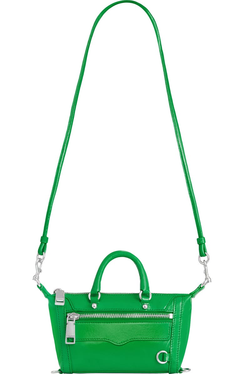 Rebecca Minkoff Micro Mini M.A.B. Leather Crossbody Bag, Main, color, Acid Green