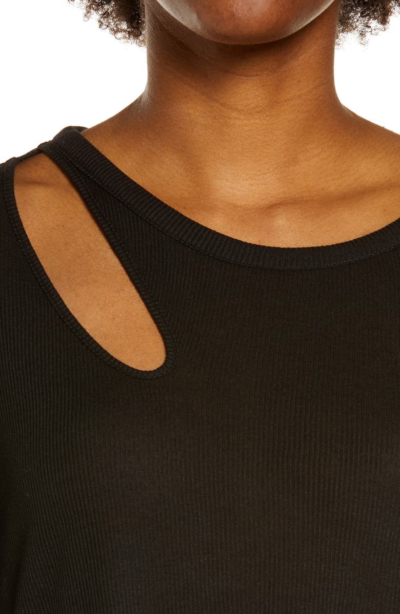 Alo Peak Cutout Long Sleeve T-Shirt, Alternate, color, 