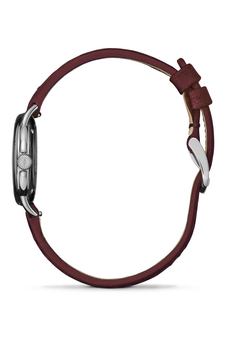 Runabout Mother of Pearl Leather Strap Watch, 25mm, Alternate, color, MOTHER OF PEARL/ RUBY