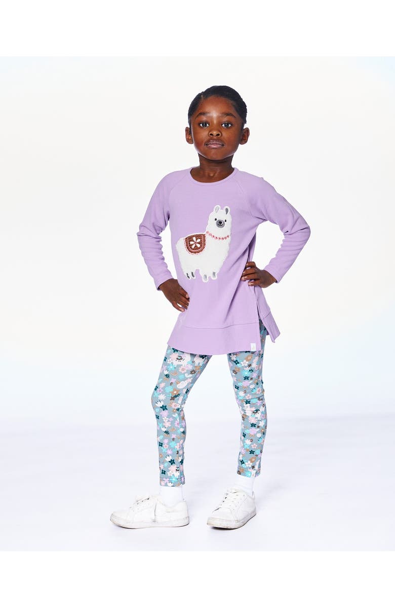 Deux par Deux Organic Cotton Leggings Llama, Alternate, color, 