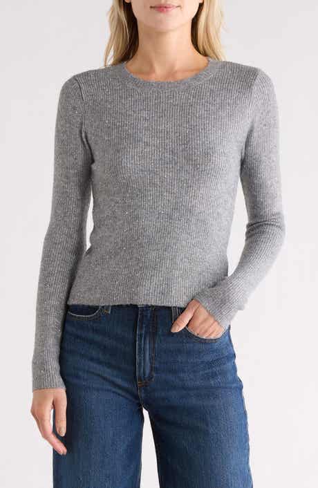 Madden Girl Rhinestone Ribbed Crop Sweater