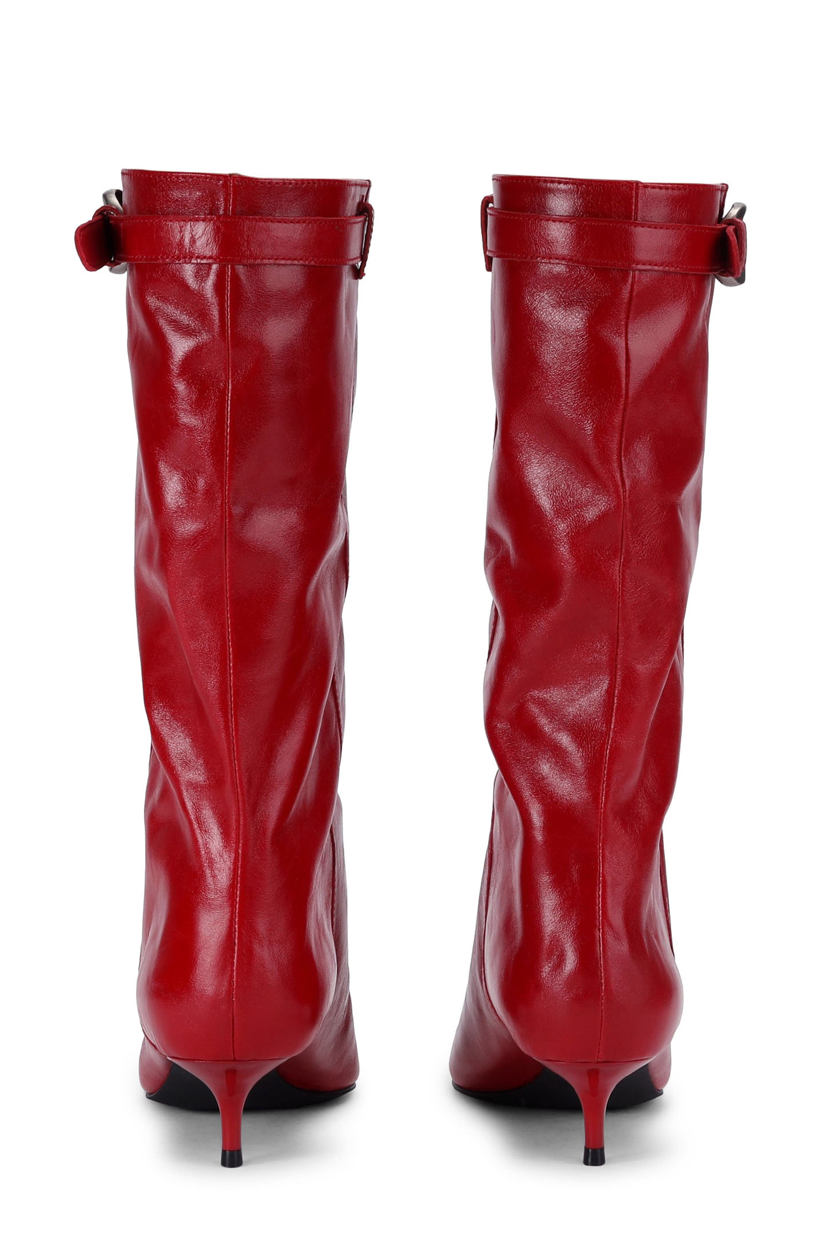 Opera Leather Boot, Alternate, color, RED